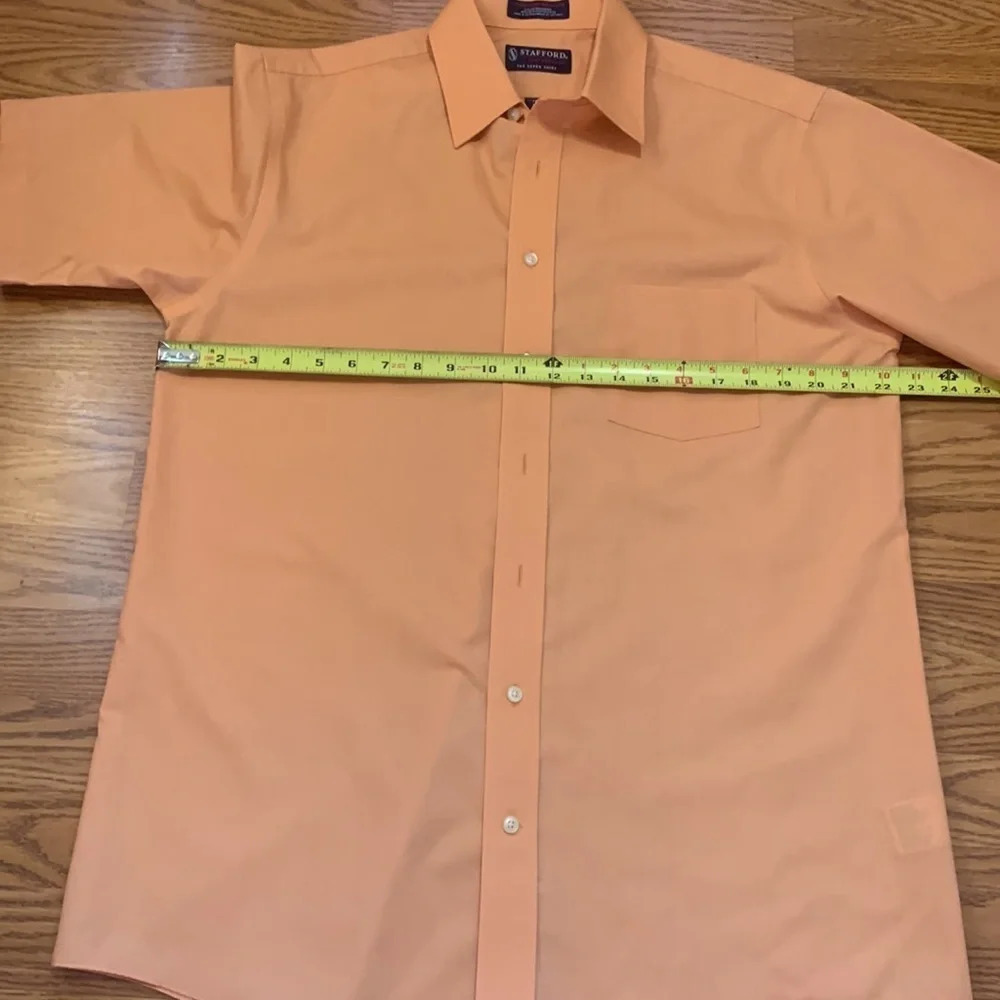 Stafford Classic Fit men’s button up short sleeve dress shirt size 16 - Picture 6 of 9